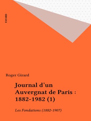cover image of Journal d'un Auvergnat de Paris